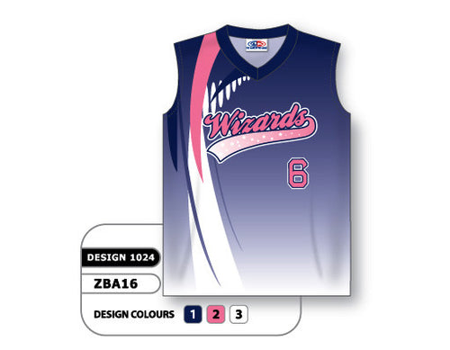 Athletic Knit Custom Sublimated Ladies Sleeveless V-Neck Softball Jersey Design 1024 (ZBA16-1024)