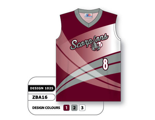 Athletic Knit Custom Sublimated Ladies Sleeveless V-Neck Softball Jersey Design 1025 (ZBA16-1025)