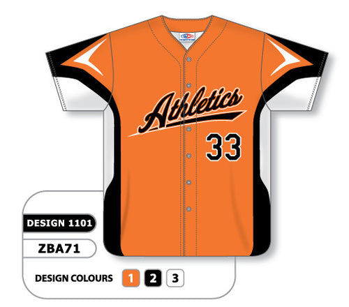Athletic Knit Custom Sublimated Full Button Baseball Jersey Design 1101 (ZBA71-1101)