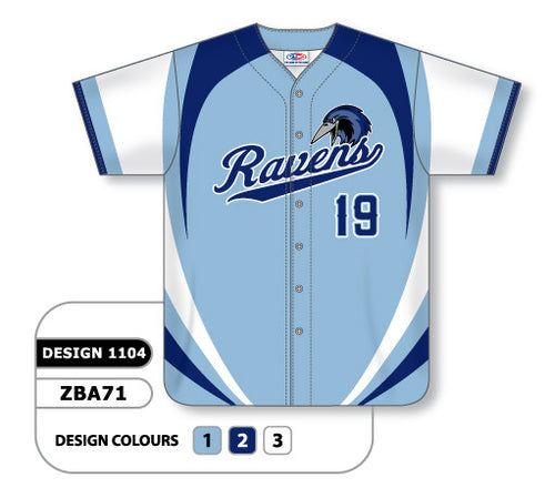 Athletic Knit Custom Sublimated Full Button Baseball Jersey Design 1104 (ZBA71-1104)