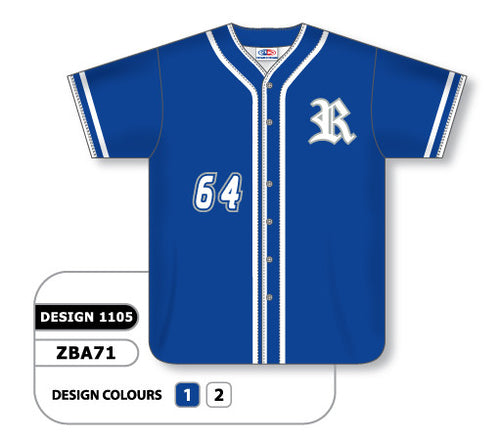 Athletic Knit Custom Sublimated Full Button Baseball Jersey Design 1105 (ZBA71-1105)