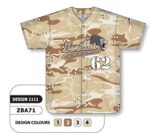 Athletic Knit Custom Sublimated Full Button Softball Jersey Design 1111 (ZSB71-1111)