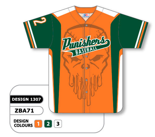 Athletic Knit Custom Sublimated Full Button Softball Jersey Design 1307 (ZSB71-1307)