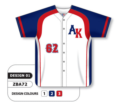 Athletic Knit Custom Sublimated Full Button Softball Jersey Design 0901 (ZSB72-0901)