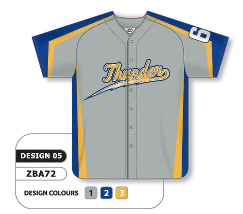 Athletic Knit Custom Sublimated Full Button Baseball Jersey Design 0905 (ZBA72-0905)