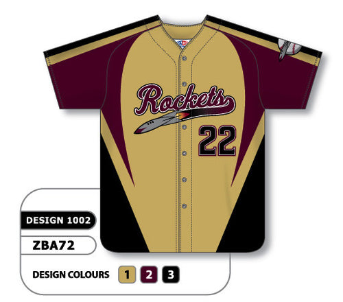 Athletic Knit Custom Sublimated Full Button Softball Jersey Design 1002 (ZSB72-1002)