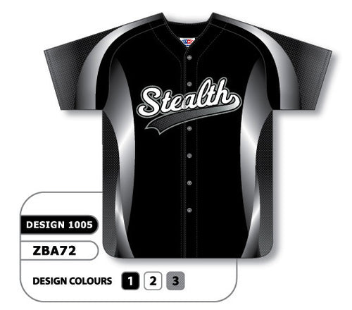 Athletic Knit Custom Sublimated Full Button Baseball Jersey Design 1005 (ZBA72-1005)