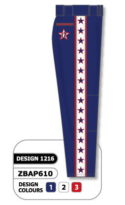 Athletic Knit Custom Sublimated Softball Pant Design 1216 (ZSBP610-1216)