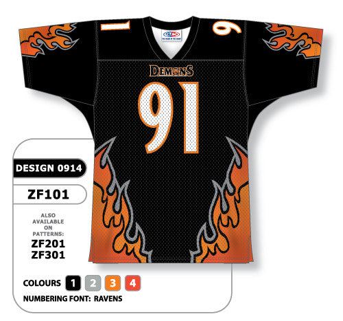 Athletic Knit Custom Sublimated Football Jersey Design 0914 (ZF101-0914)