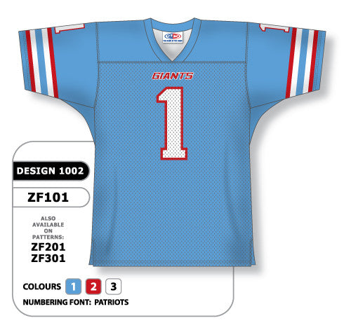 Athletic Knit Custom Sublimated Football Jersey Design 1002 (ZF101-1002)
