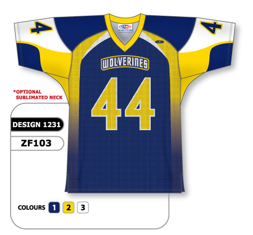 Athletic Knit Custom Sublimated Football Jersey Design 1231 (ZF103-1231)