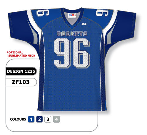 Athletic Knit Custom Sublimated Football Jersey Design 1235 (ZF103-1235)