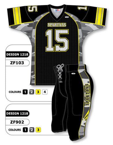 Athletic Knit Custom Sublimated Football Uniform Set Design 1218 (ZF103S-1218)