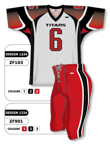 Athletic Knit Custom Sublimated Football Uniform Set Design 1224 (ZF103S-1224)