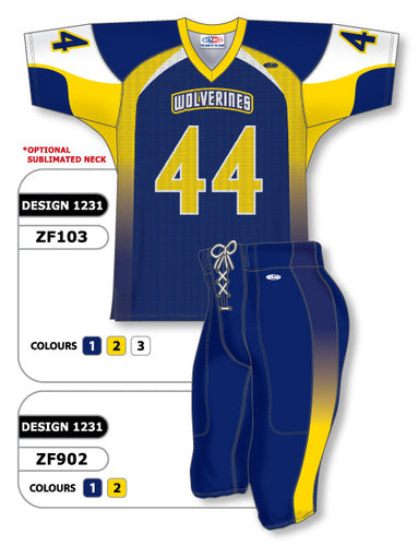 Athletic Knit Custom Sublimated Football Uniform Set Design 1231 (ZF103S-1231)