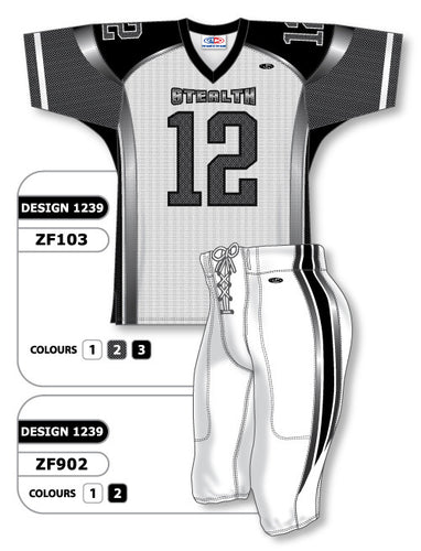 Athletic Knit Custom Sublimated Football Uniform Set Design 1239 (ZF103S-1239)
