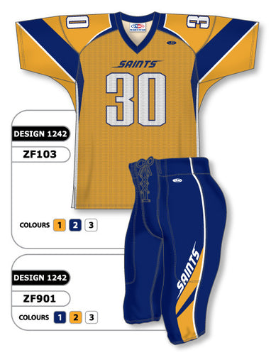 Athletic Knit Custom Sublimated Football Uniform Set Design 1242 (ZF103S-1242)