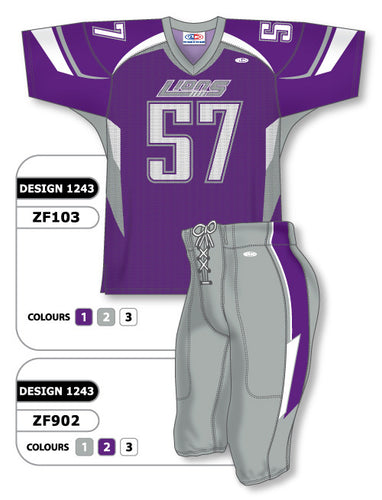 Athletic Knit Custom Sublimated Football Uniform Set Design 1243 (ZF103S-1243)