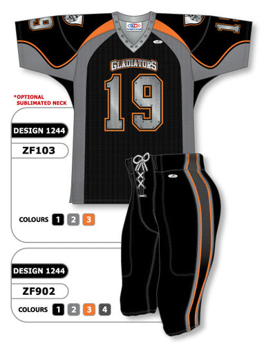 Athletic Knit Custom Sublimated Football Uniform Set Design 1244 (ZF103S-1244)