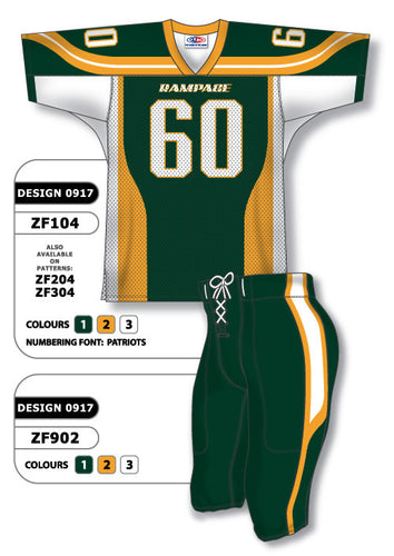 Athletic Knit Custom Sublimated Football Uniform Set Design 0917 (ZF104S-0917)