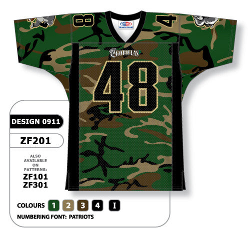 Athletic Knit Custom Sublimated Football Jersey Design 0911 (ZF201-0911)