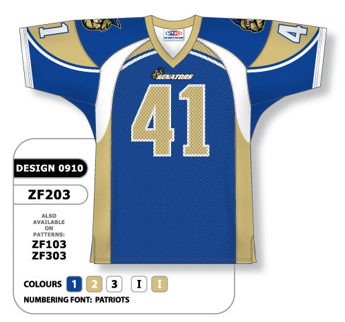 Athletic Knit Custom Sublimated Football Jersey Design 0910 (ZF203-0910)