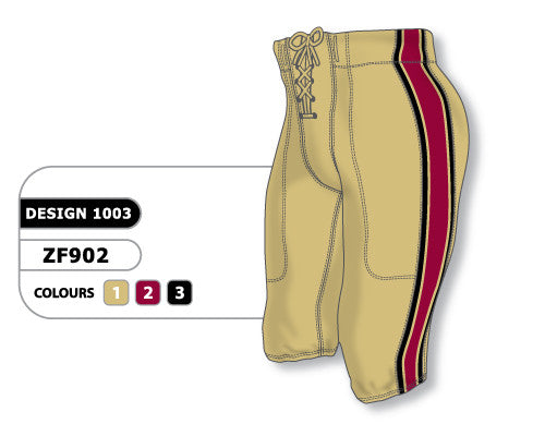 Athletic Knit Custom Sublimated Football Pant Design 1003 (ZF902-1003)