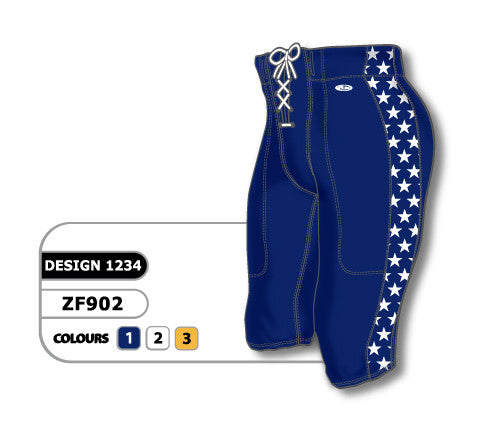 Athletic Knit Custom Sublimated Football Pant Design 1234 (ZF902-1234)