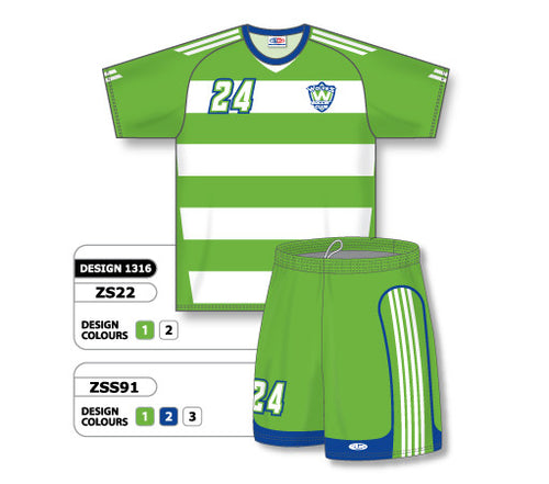 Athletic Knit Custom Sublimated Soccer Uniform Set Design 1316 (ZS22S-1316)